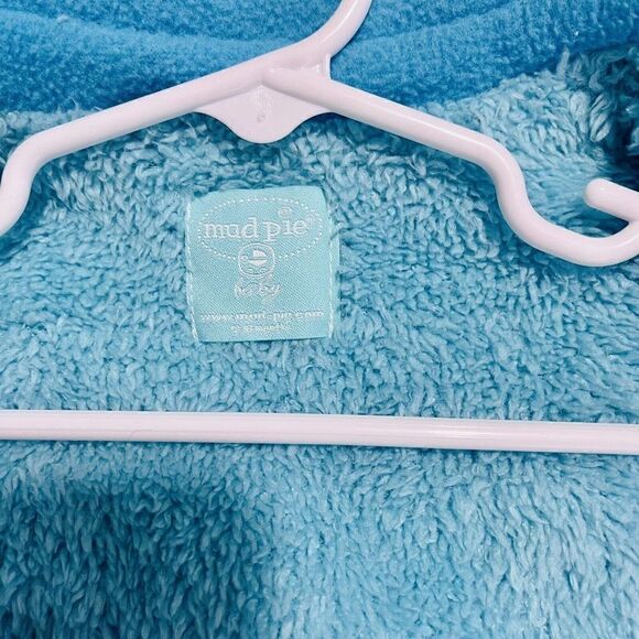 Mud Pie girls blue brown animal print fleece jacket 12-18 months - Picture 5 of 6